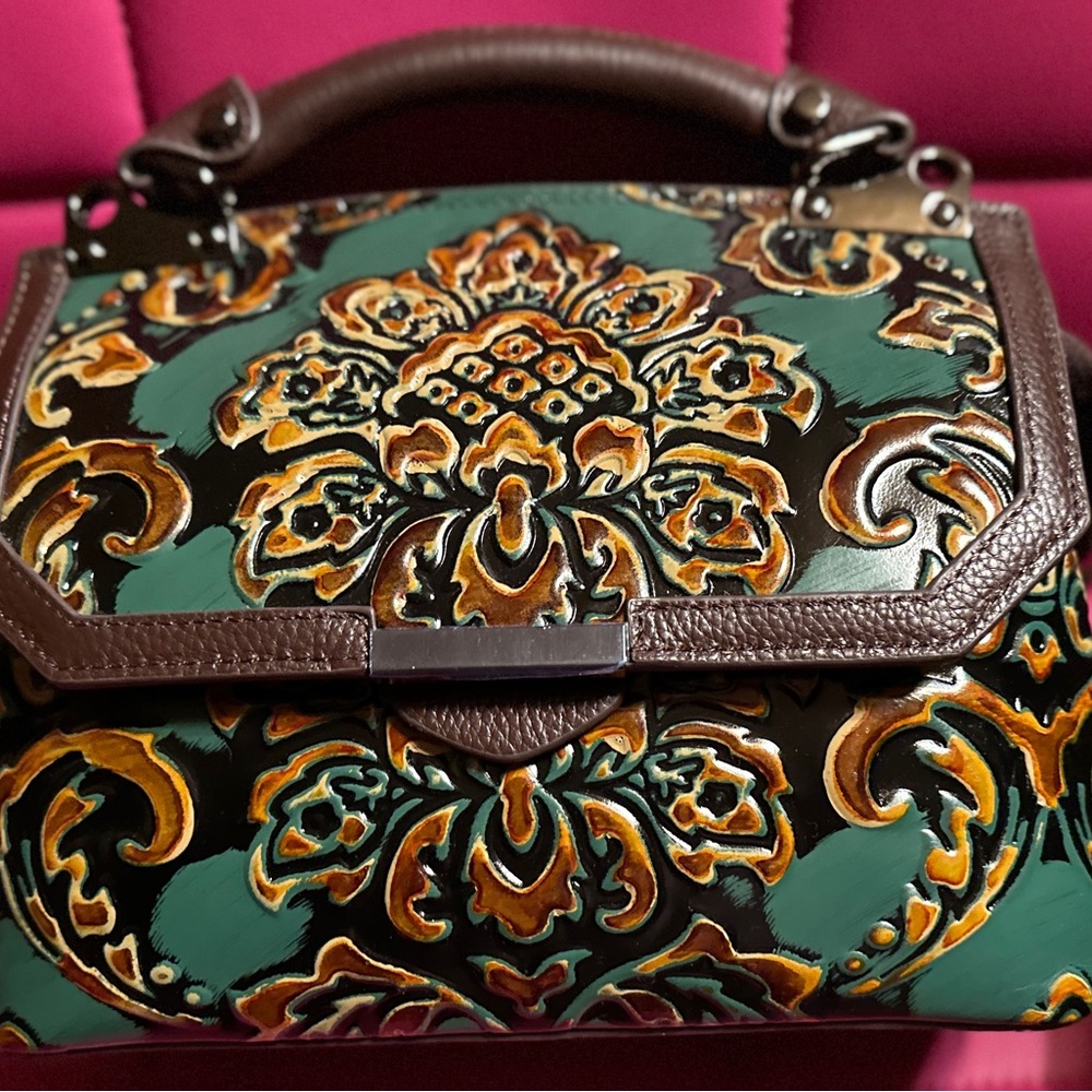 Elegant Brown and Green Handbag